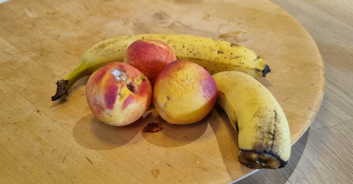 Banaanikärpäset ylikypsän banaanin ympärillä